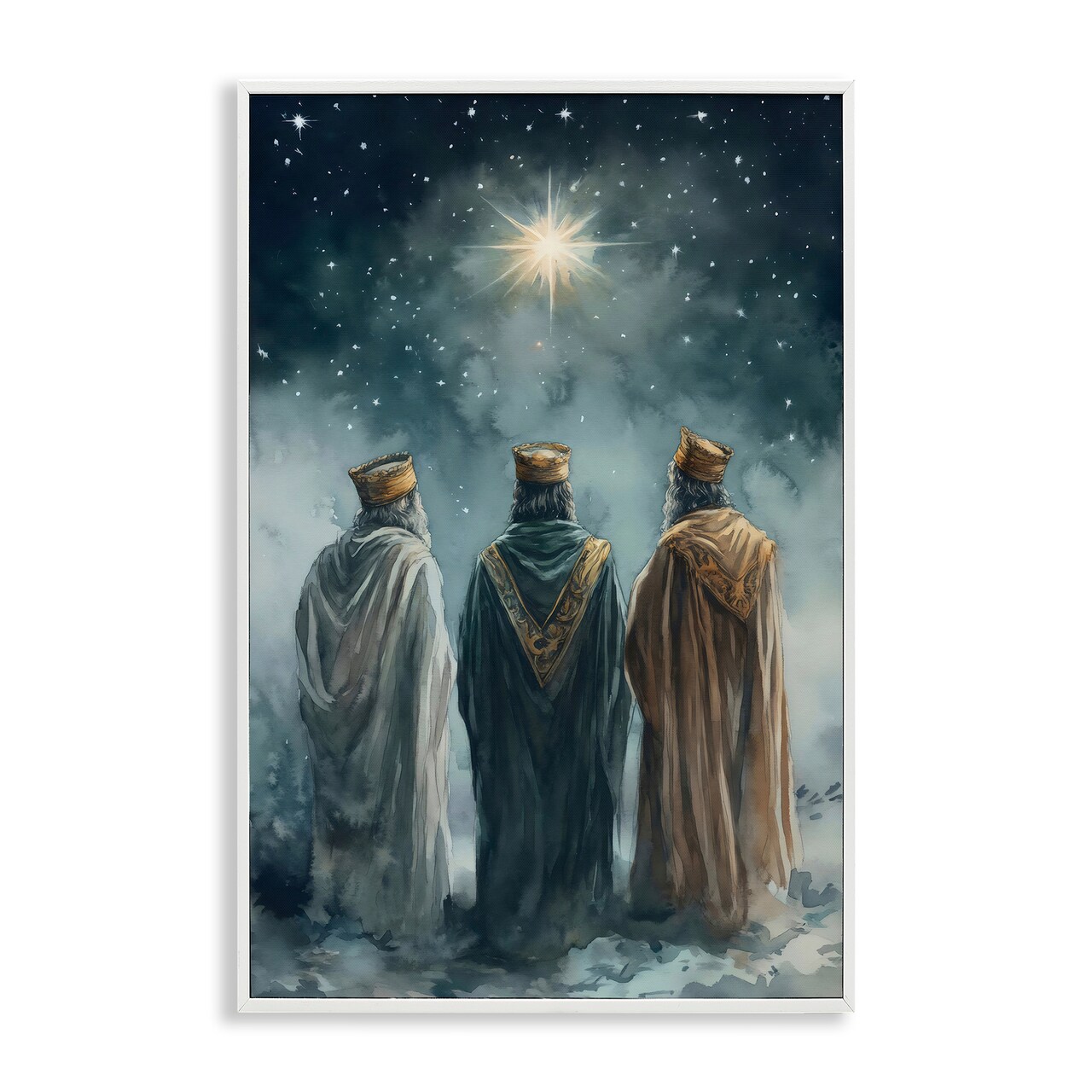 Stupell Industries Three Wise Men & North Star Framed Giclee, design by Petal Prints Design